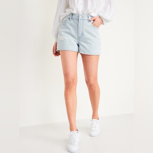 Old Navy High Rise Slouchy Straight Shorts - Picture 1 of 4